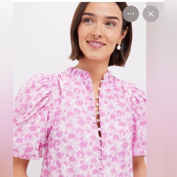 Tuckernuck Hyacinth House Pink and White Floral Mimi Midi Dress size large - Picture 6 of 12